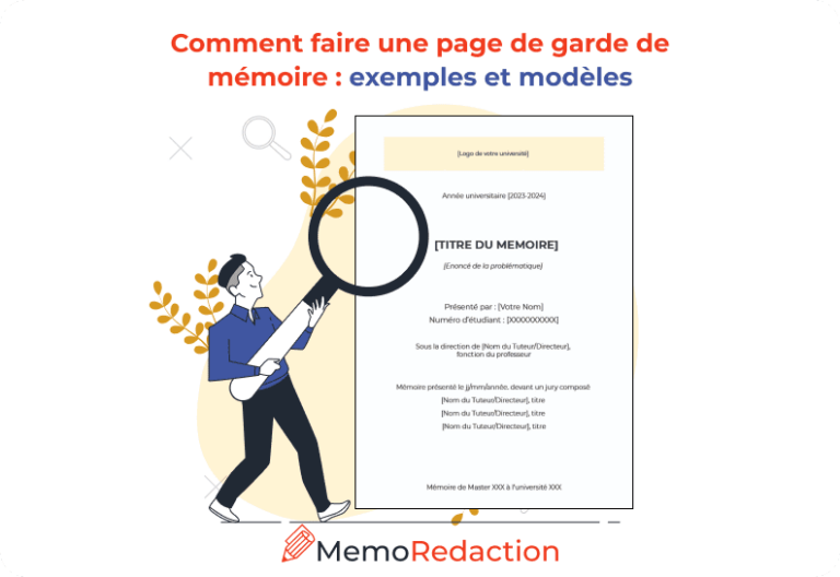 Page de couverture mémoire - Exemple - Memoredaction 🏻