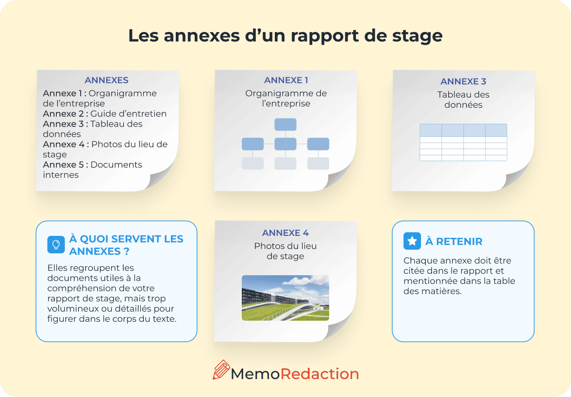Les annexes de rapport de stage