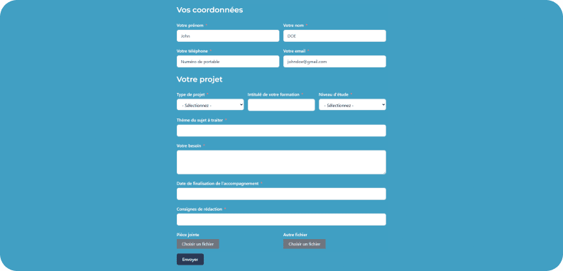 Contact form Scriptor