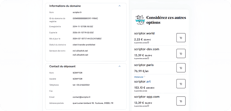Whois Scriptor website