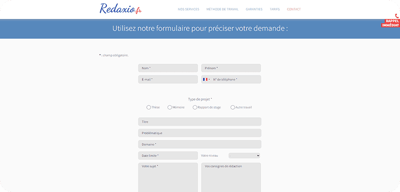 formulaire de demande