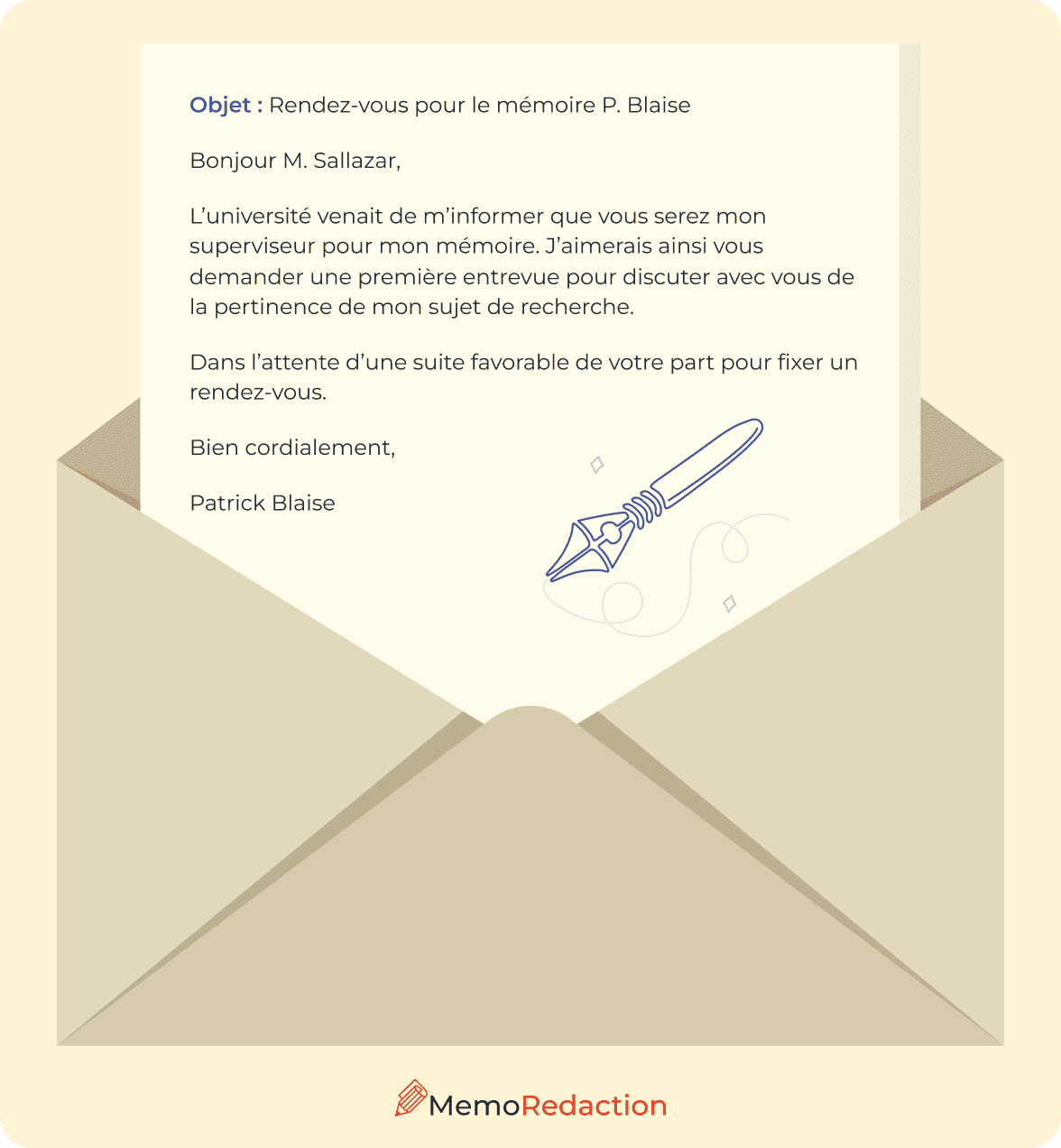 Email pour votre directeur de mémoire